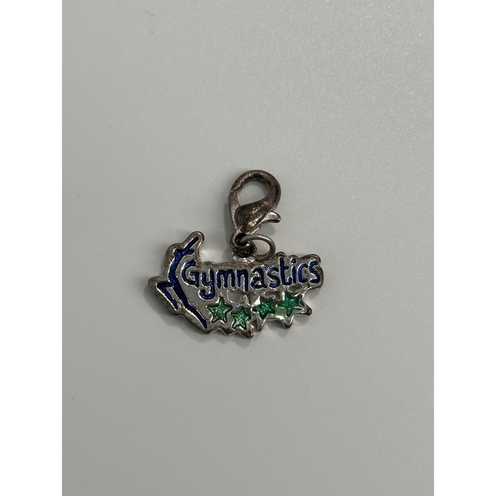 Vintage Silver Toned Enamel "Gymnastics" Charm